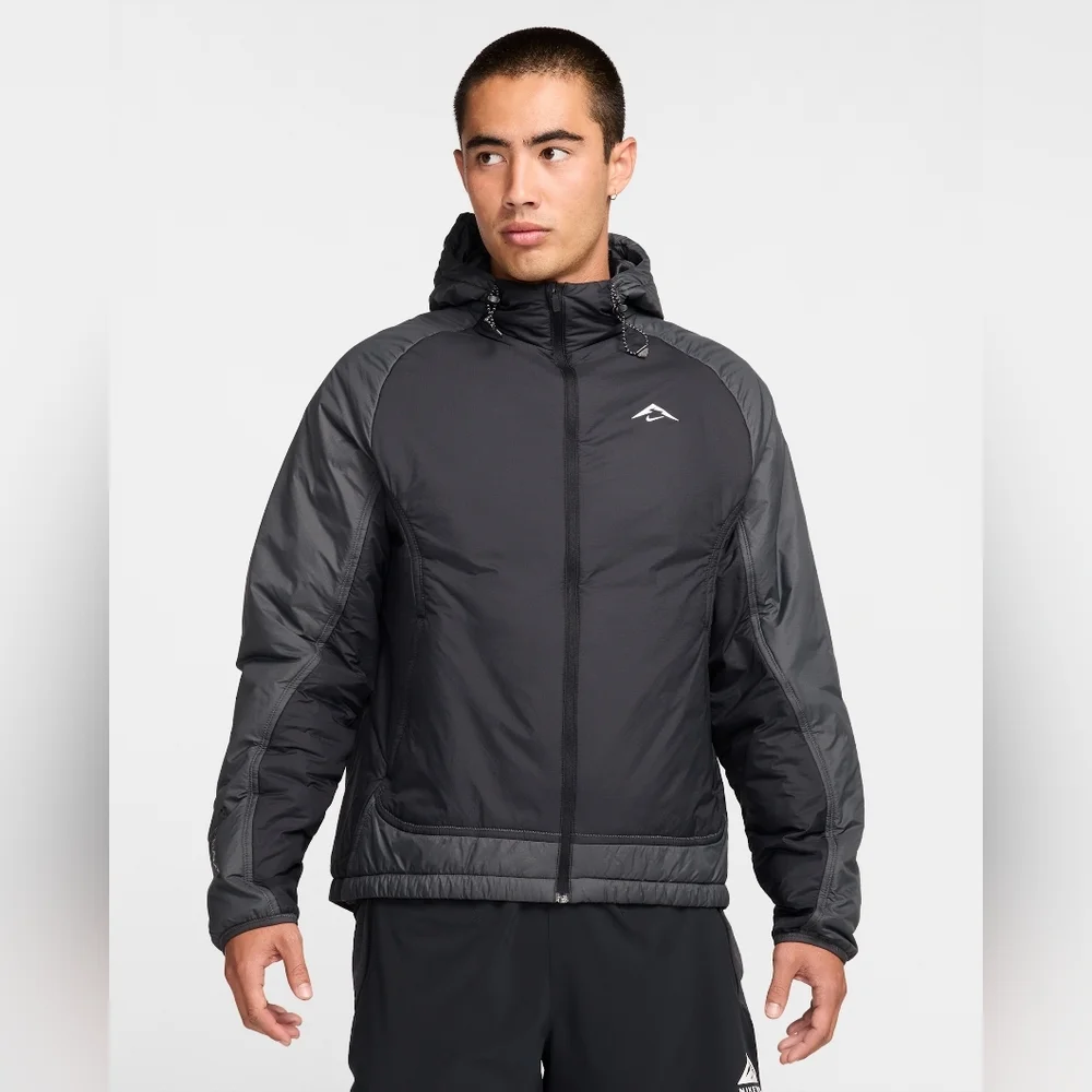 Nike Trail Running Jacket Packable Therma-Fit Black FZ0003-010 Mens Size S